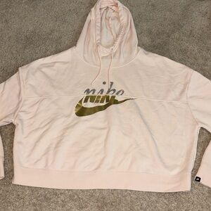 Pink Nike Cropped Sweatshirt